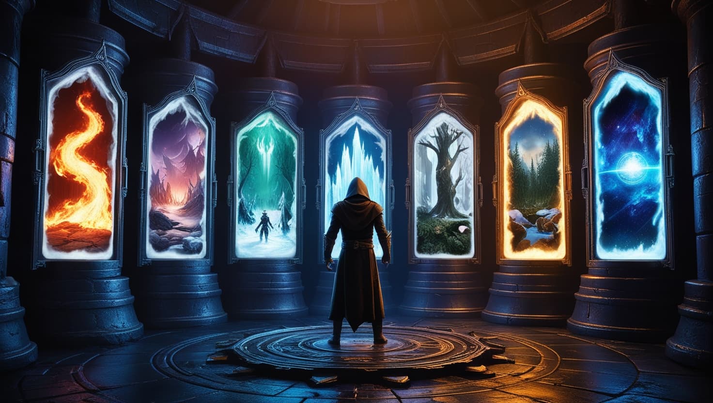 Comparison lineup of AI dungeon master platforms displayed on multiple screens