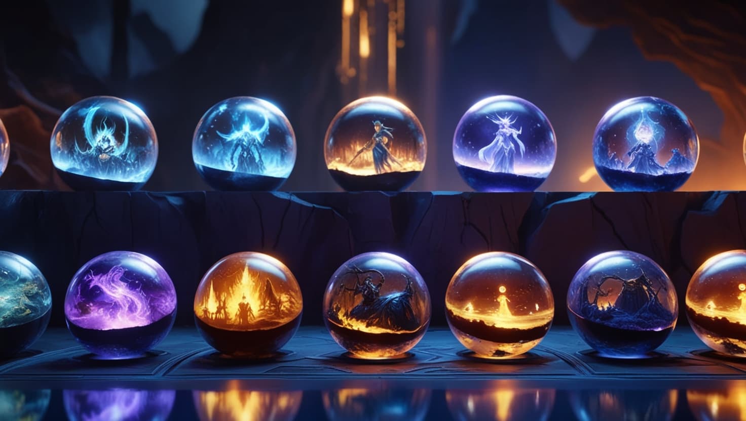 Fantasy adventurers gathered around a table illuminated by magical light, with AI interfaces floating in the background