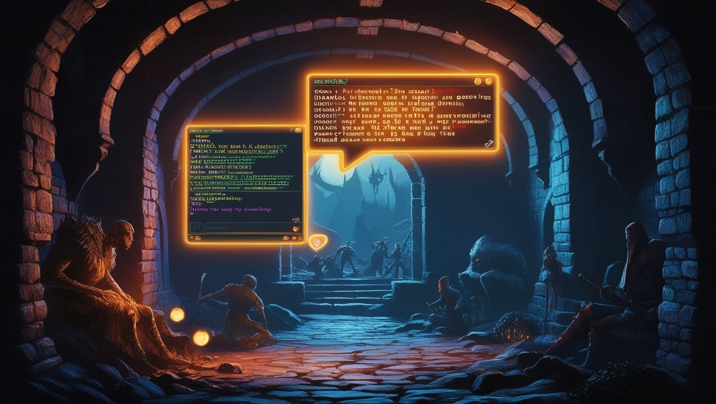 Chat interface showing a conversation with ChatGPT attempting to run a D&D session