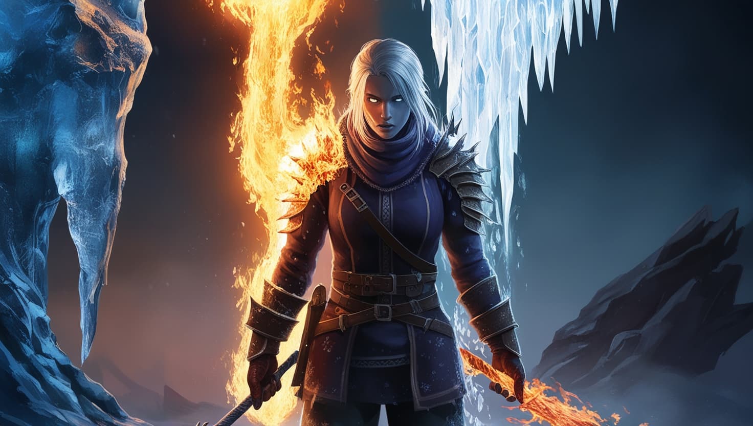 A Game Master's reference card showing D&D condition icons glowing in amber and indigo - blinded, paralyzed, stunned, and more - spread across a dark wooden table