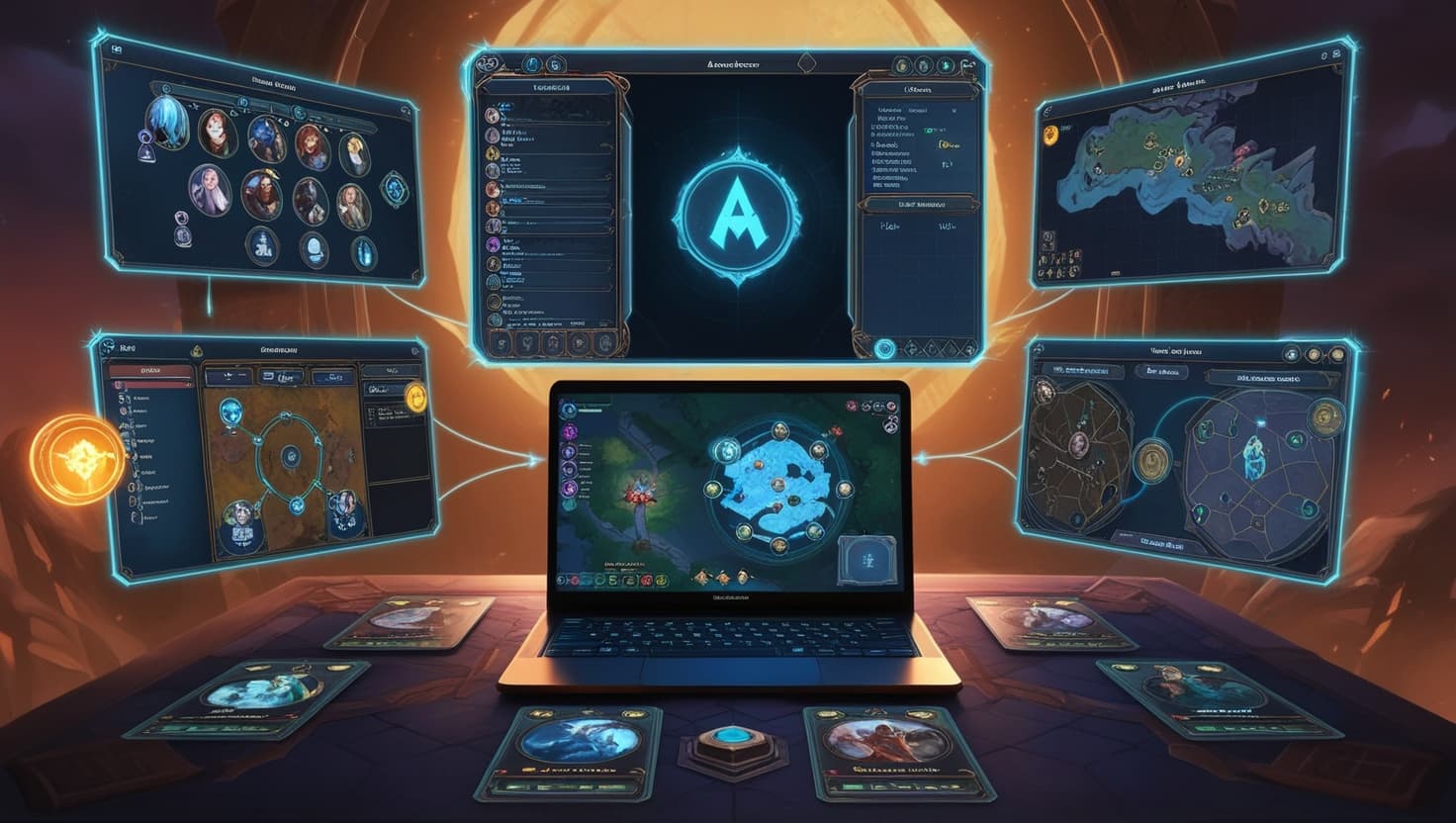 A glowing portal between a cozy living room and a fantasy tavern, connecting real-world players to their online D&D adventure