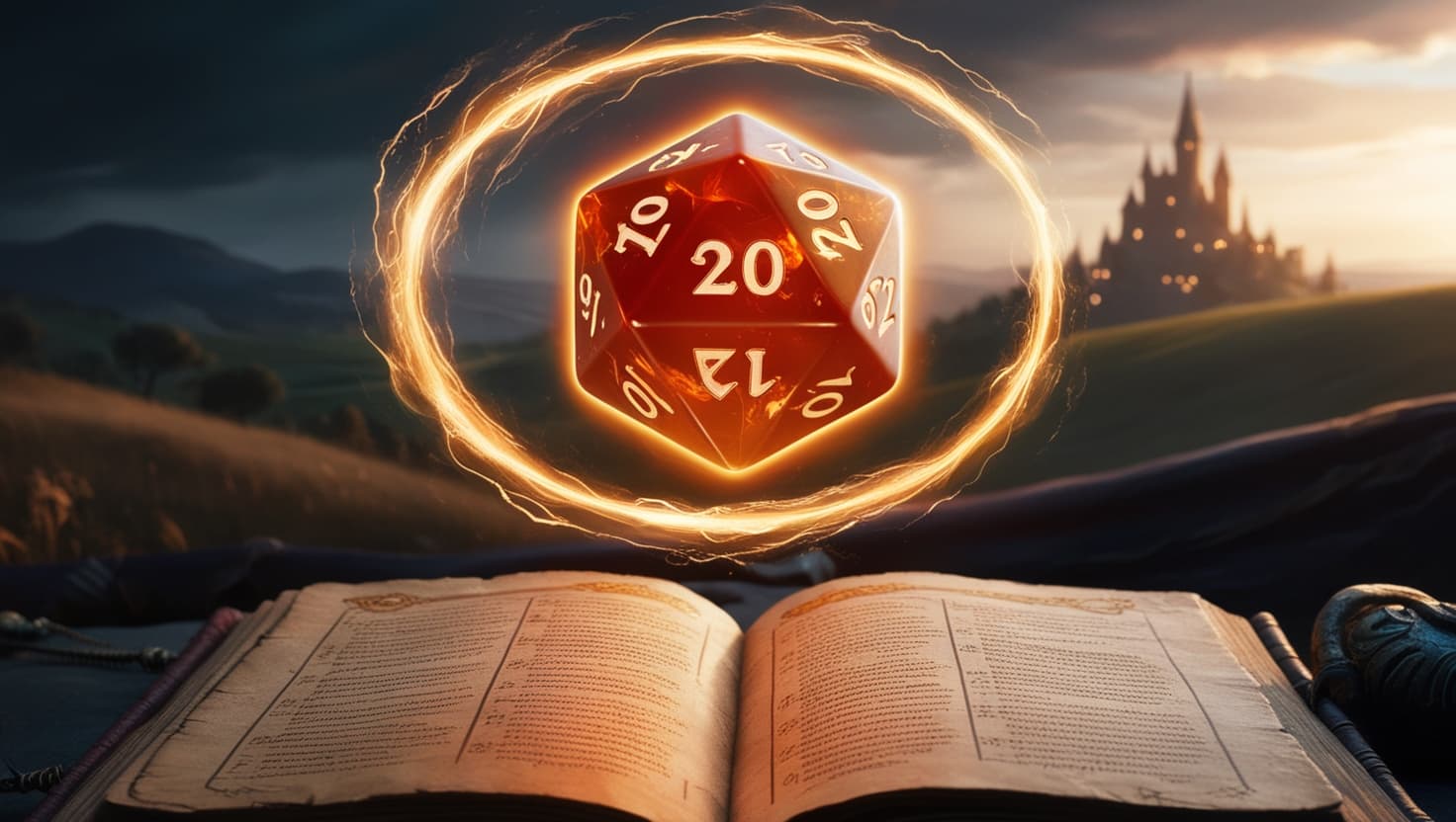 StoryRoll platform welcome screen with fantasy artwork and a glowing start button